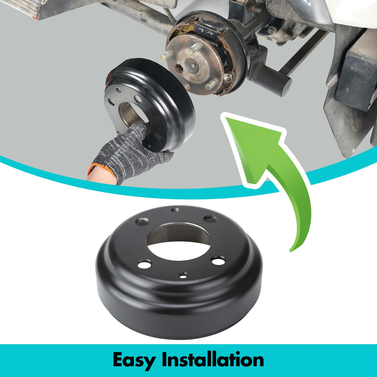 10L0L Club Car DS brake drum replacement, 1981-1994.