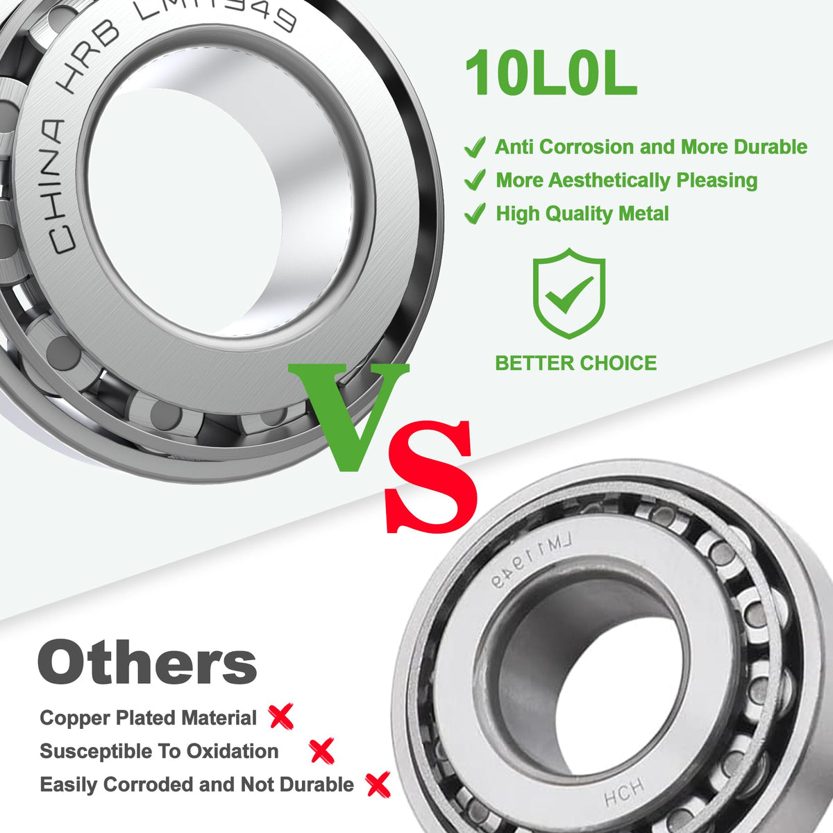 Bearing races included in the 10L0L front hub kit for Club Car