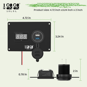 10L0L Club Car DS dash panel showing dual USB ports for charging