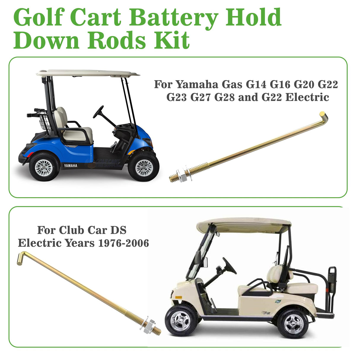 10L0L Club Car DS electric rod kit secured for reliable hold