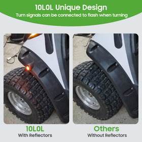 10L0L Club Car DS Fender Flare on cart demonstrates original-body styling and protection.