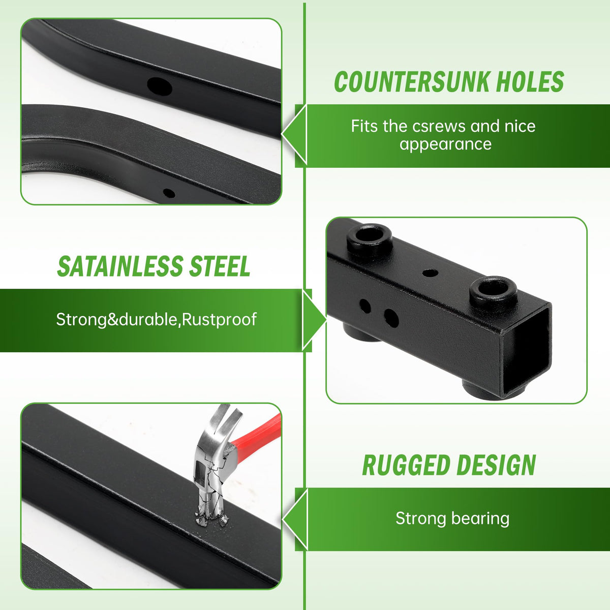 10L0L Club Car DS front roof bracket mounting holes ensure easy secure installation