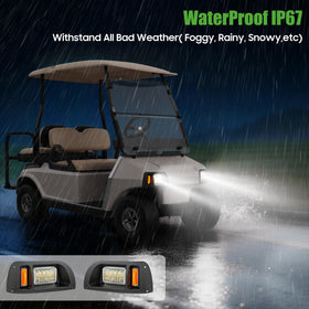 10L0L Club Car DS headlight assembly offers durable, clear glass.