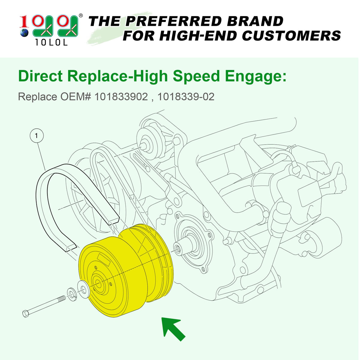 10l0l Club Car DS Precedent Carryall Turf clutch highlights Kawasaki compatibility for reliable performance