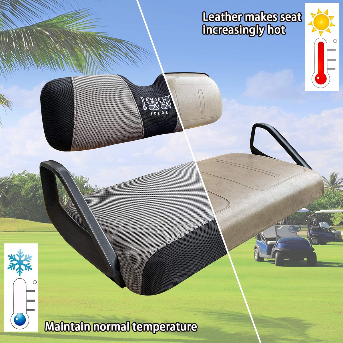 10L0L Club Car DS rear seat cover protects against wear and dirt
