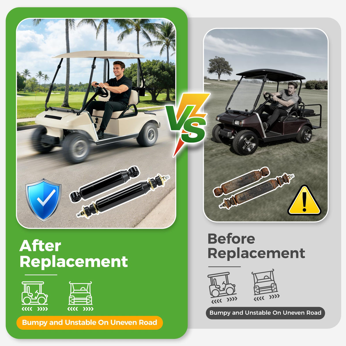10L0L Club Car DS rear shocks replacement for stable handling