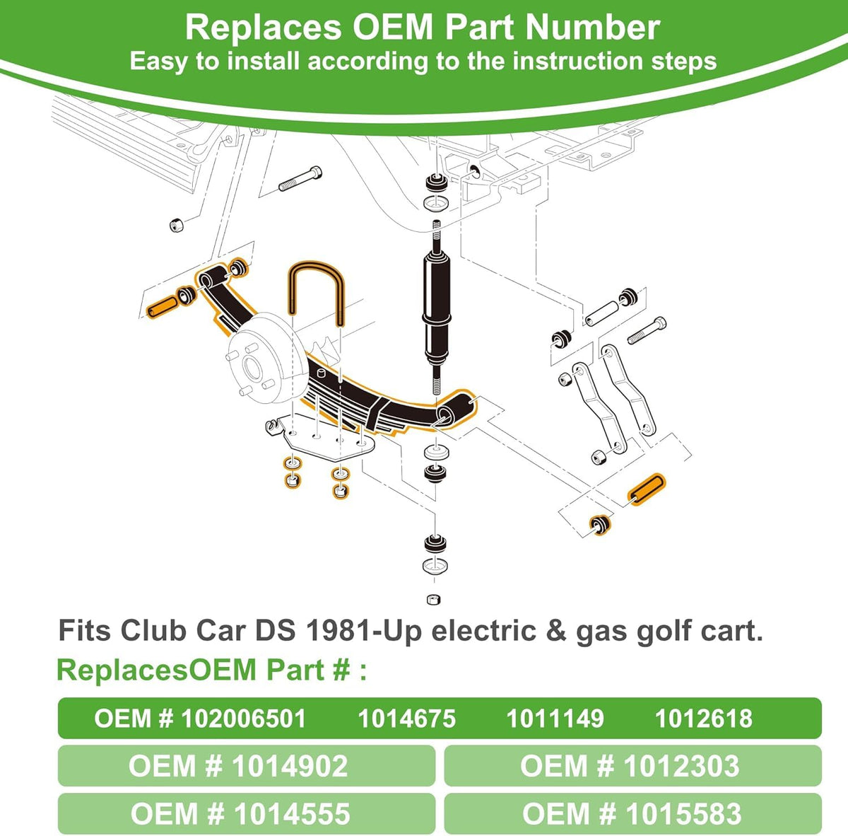 10L0L Club Car DS rear suspension installation, easy setup.