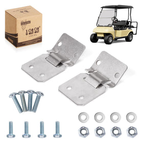 10L0L Club Car DS seat hinge set assembly showing OEM compatibility for 1979+ carts