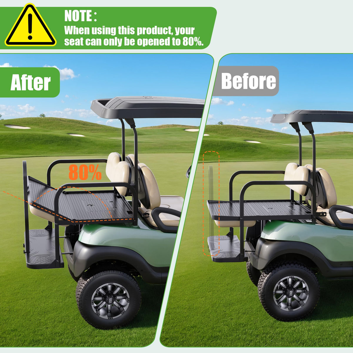 10L0L Club Car EZGO-compatible grab bar installs quickly