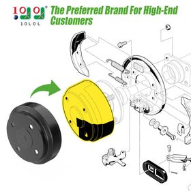 10L0L Club Car Precedent brake drum hub rear view highlights sturdy design