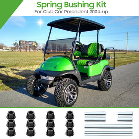 10L0L Club Car Precedent bushing set close-up with urethane components.