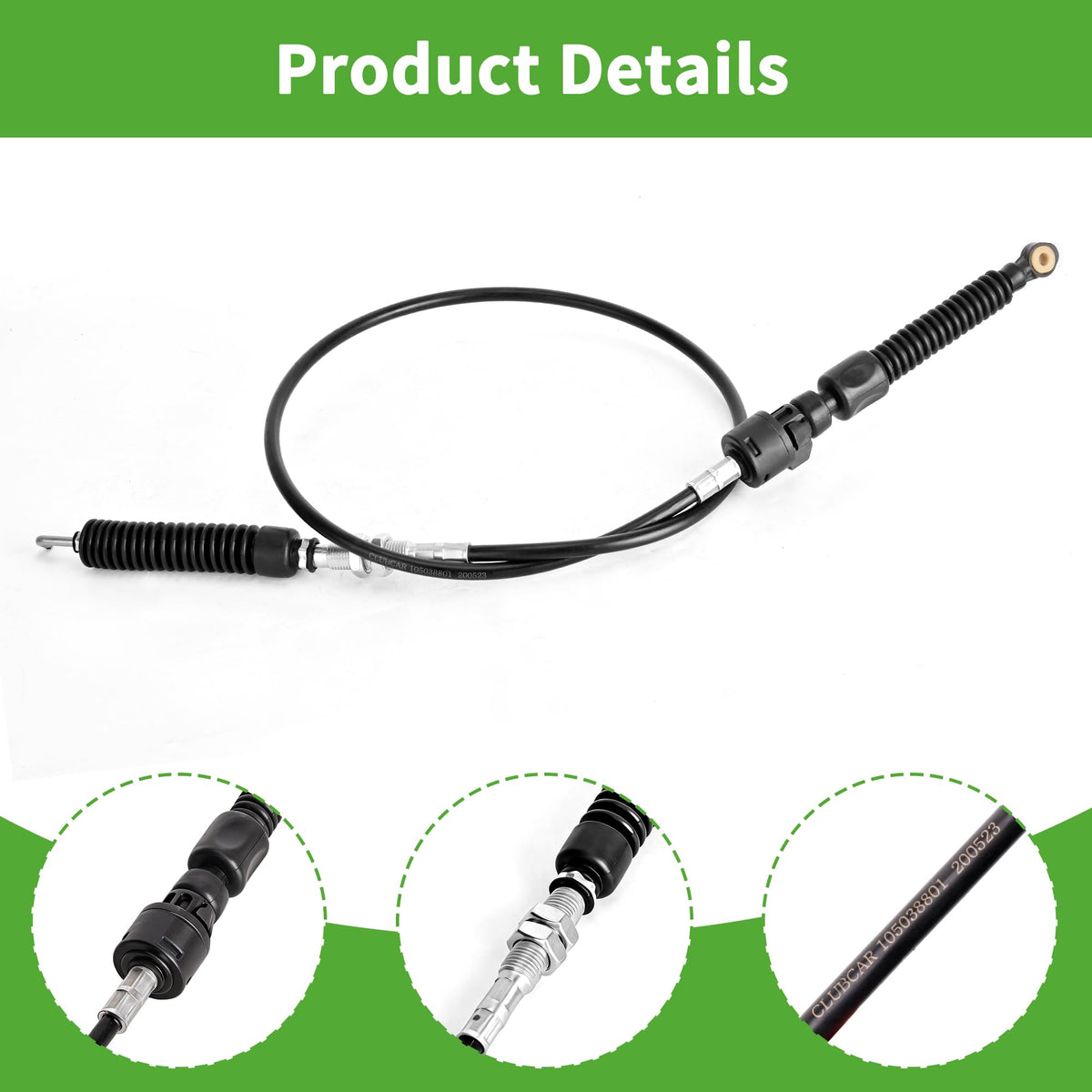 10L0L 2015-up precedent cable, compatible with Club Car gas models.