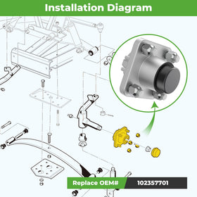 10L0L front hub assembly for Club Car Precedent installation made simple