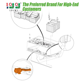 10L0L Club Car Precedent harness connects to 48V charging system.