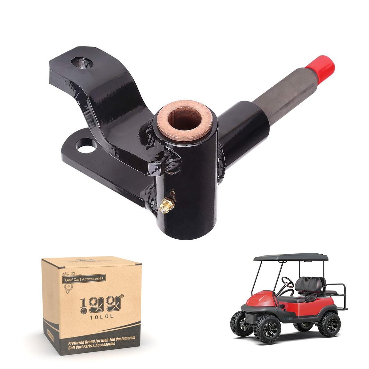 10L0L Club Car Precedent passenger side spindle assembly for OEM replacement fit.