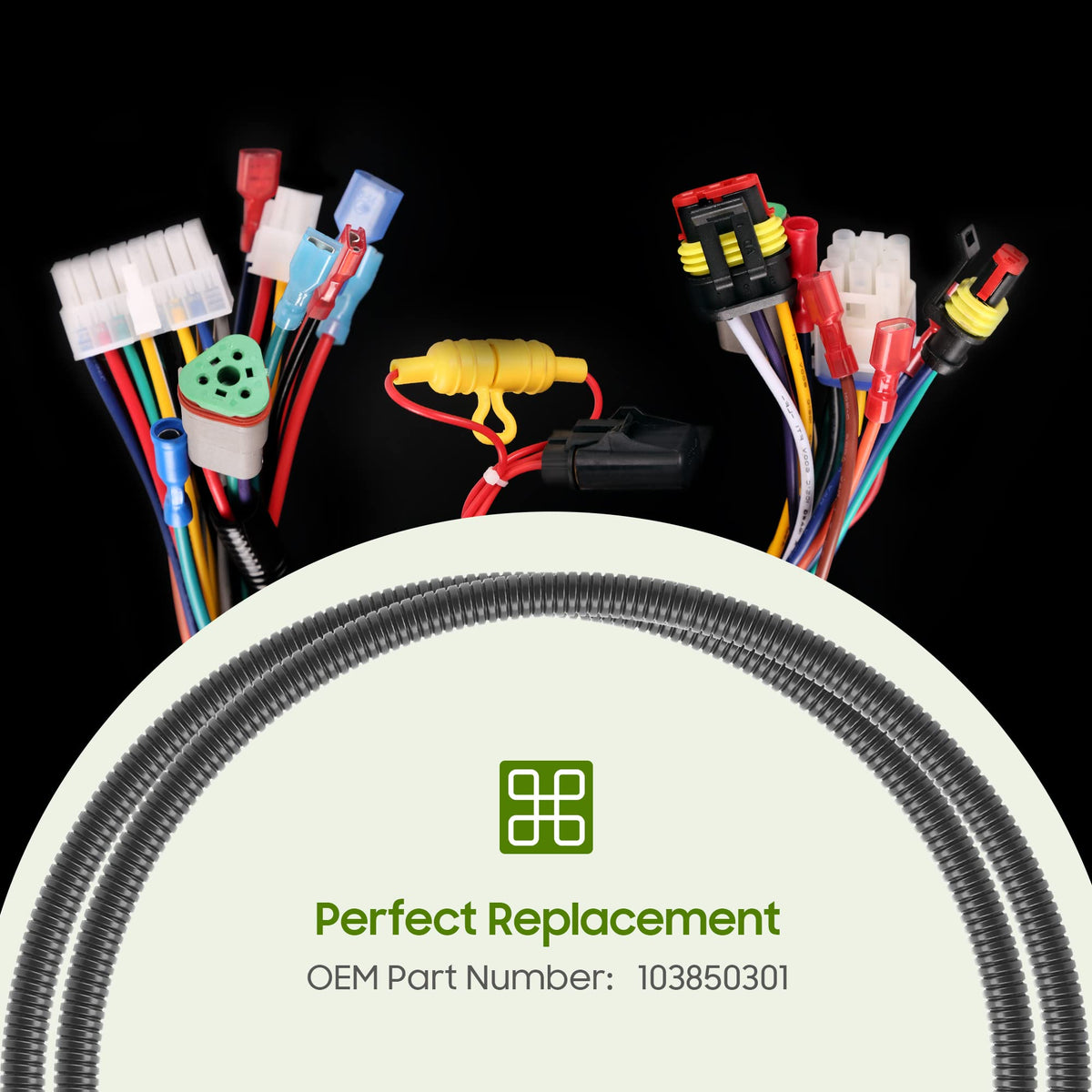 10L0L Club Car Precedent wiring harness secures OEM-compatible connections
