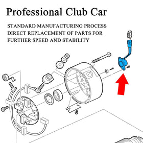 10L0L Club Car speed magnet in motor area shows installation-ready compatibility.