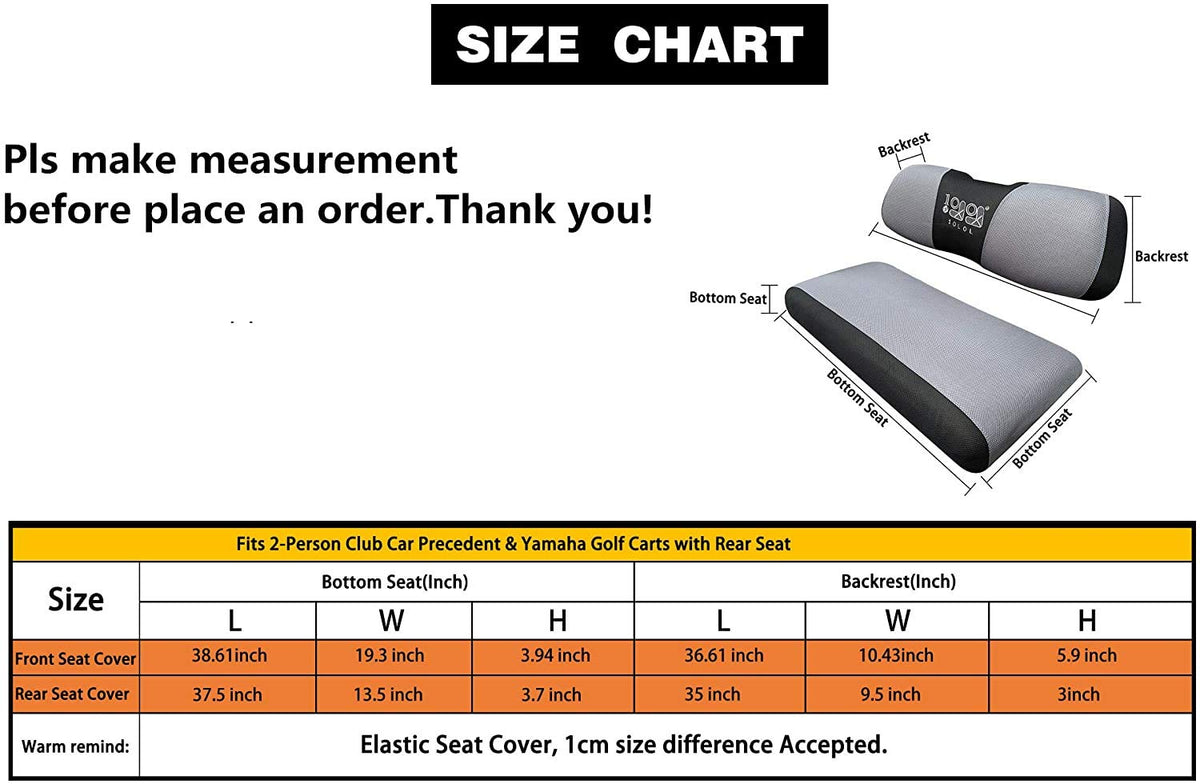 10L0L club car yamaha compatibility supports factory seat shape