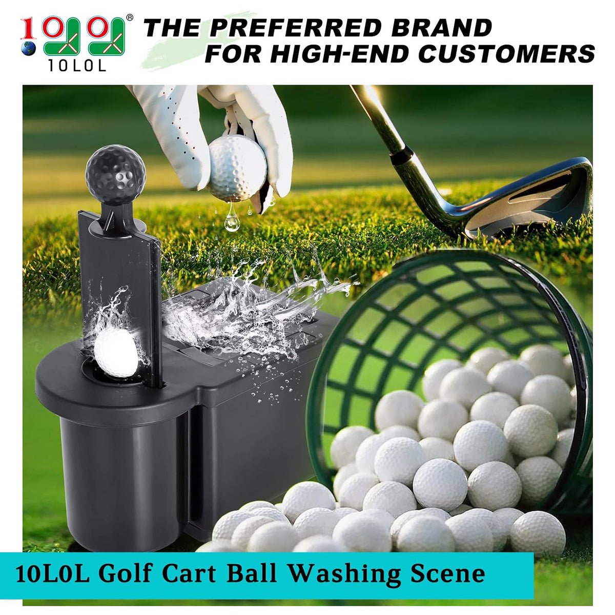 10L0L club head cleaner brush removes dirt from grooves during play.