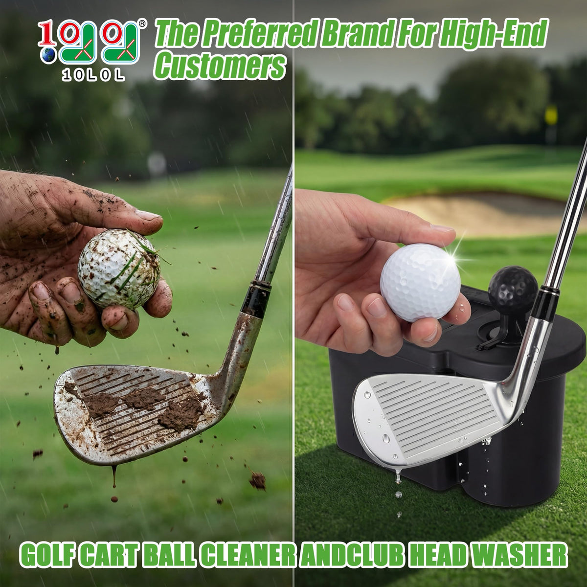 10L0L club head washer bristles scrub clubs quickly and clean grooves