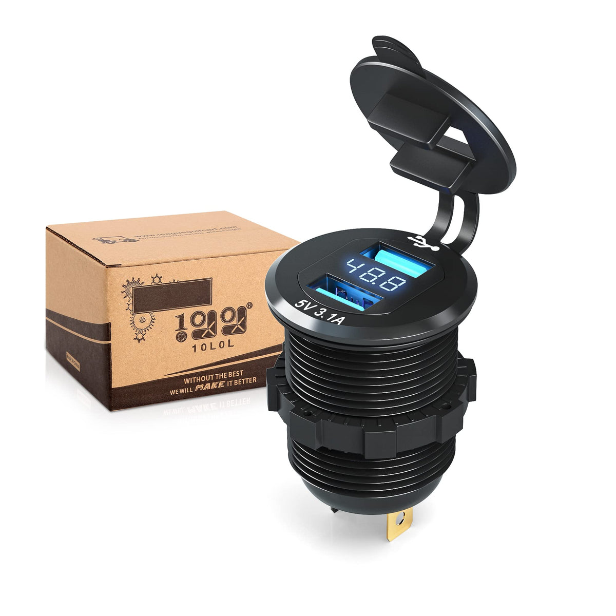 10L0L compact charger serves as an essential golf cart accessory.