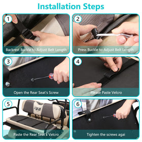 Compatible with Yamaha, EZGO and Club Car rear seats.