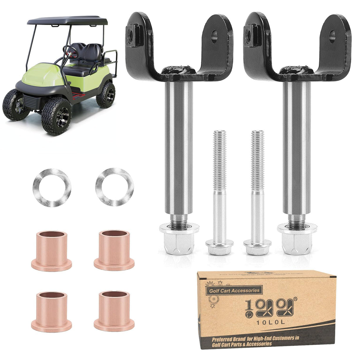 10L0L complete king-pin kit for Club Car Precedent improves steering reliability.