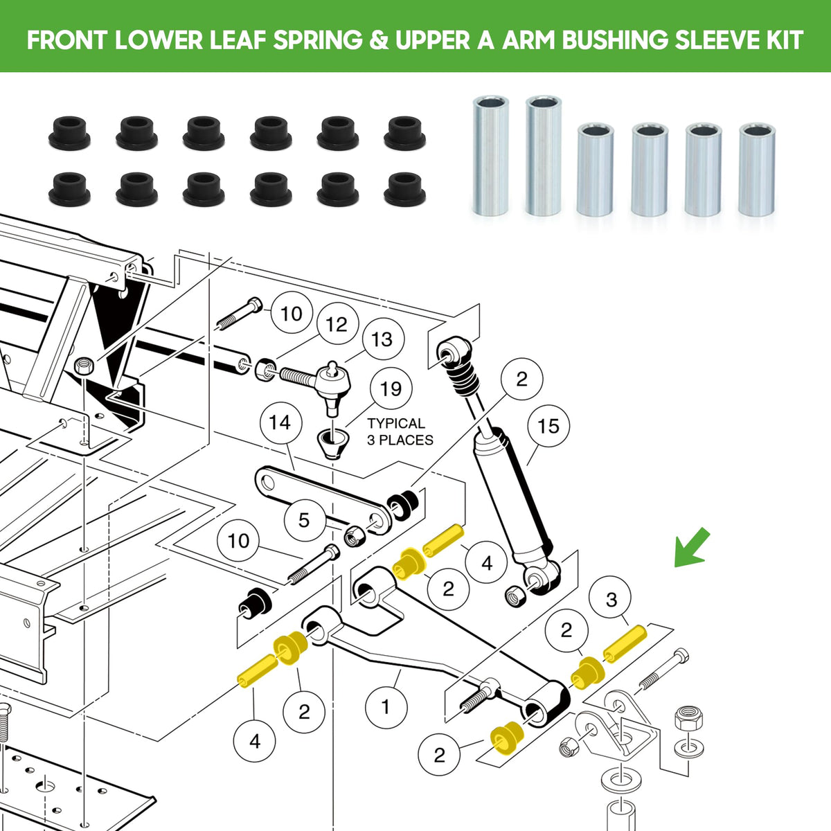 10L0L complete front and rear suspension kit supports comprehensive maintenance