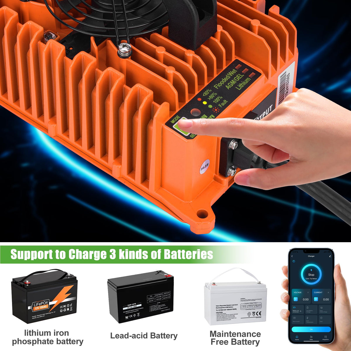 10L0L cooling fan system helps prevent overheating during charging.