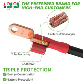 10L0L copper ring terminals for secure Club Car DS connections