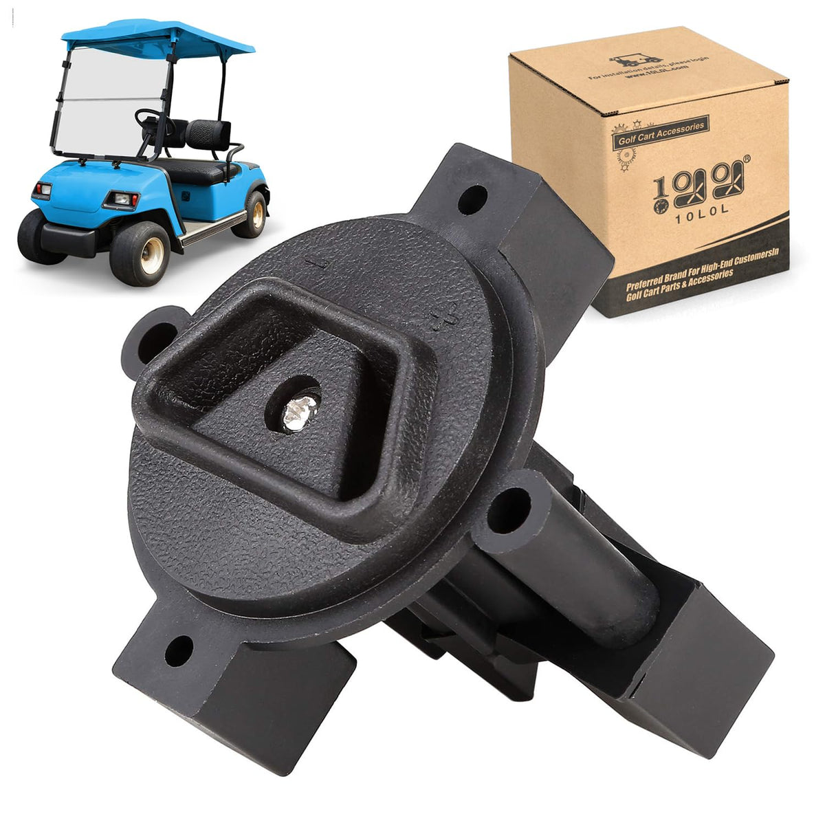 10L0L crow-foot 2-prong charger receptacle on a 36V Club Car for reliable OEM-style replacement