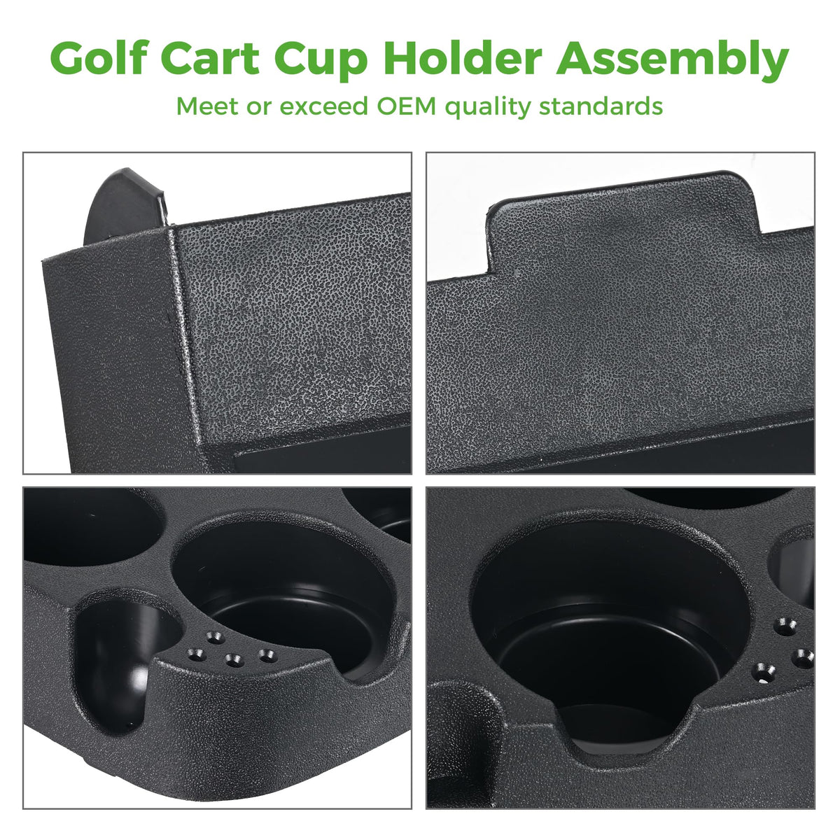 10L0L EZGO RXV cup holder in use with beverage on cart