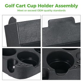 10L0L EZGO RXV cup holder in use with beverage on cart