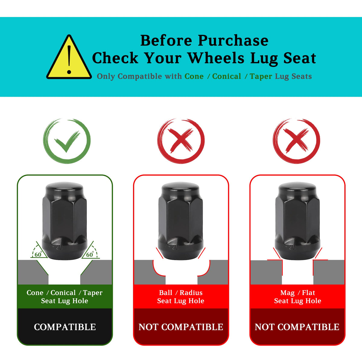 10L0L Cushman Jacobsen lug-nuts offer sturdy steel with anti-rust coating.