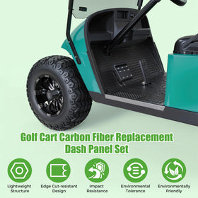 Two-piece dash panel from 10L0L installed on EZGO TXT