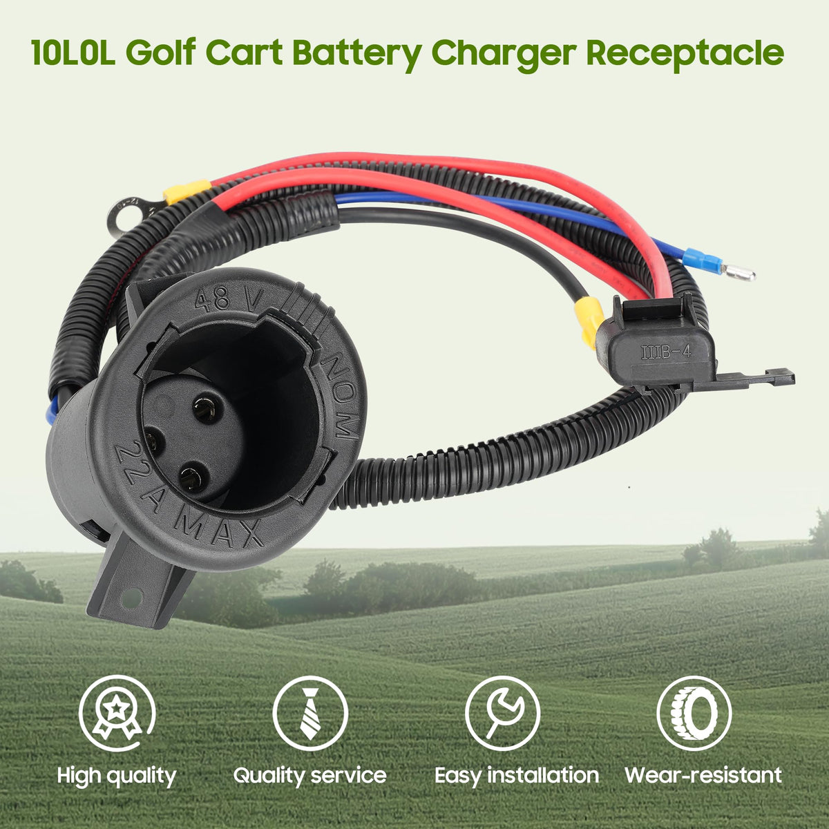 10L0L DC receptacle contacts close-up highlighting durable contact points