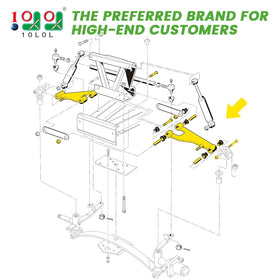 10L0L Delta A-Plate front-right component supporting stable steering on Club Car DS 1993+