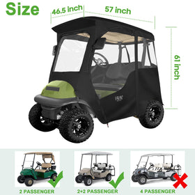 10L0L Deluxe 2-Passenger Enclosure material close-up shows durable water-repellent fabric.