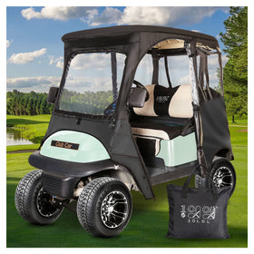 10L0L Deluxe 2-Passenger Enclosure weather protection keeps your cart ready in rain.