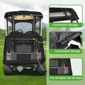 10L0L Deluxe 2-Passenger Enclosure zipper opening demonstrates easy side-mirror access.