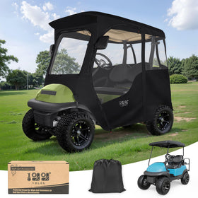 10L0L Deluxe 2-passenger enclosure side view for weather protection.