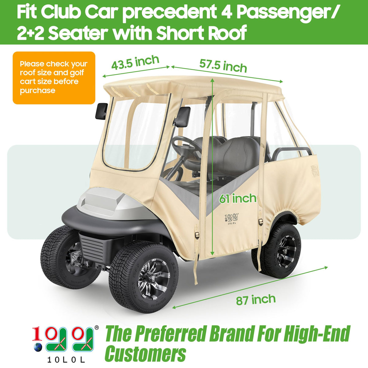 Deluxe 600D enclosure keeps rain and debris away from the cart