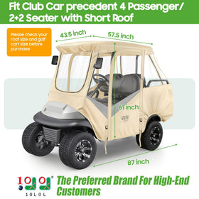 Deluxe 600D enclosure keeps rain and debris away from the cart