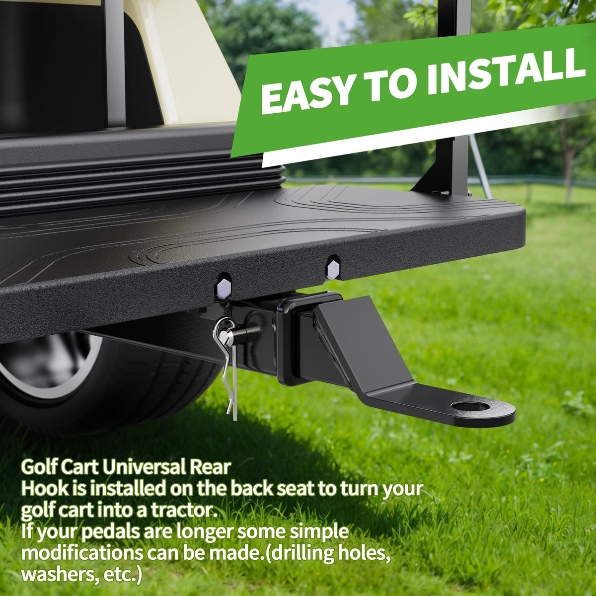 Black powder coated 10L0L hitch resisting rust for outdoor use
