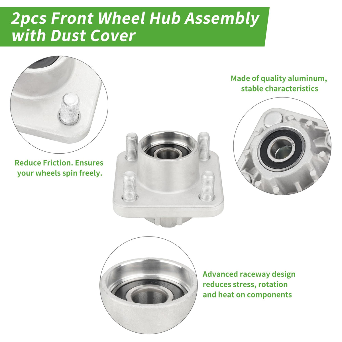 10L0L Deluxe front bearing assembly enhances durability and smooth operation.
