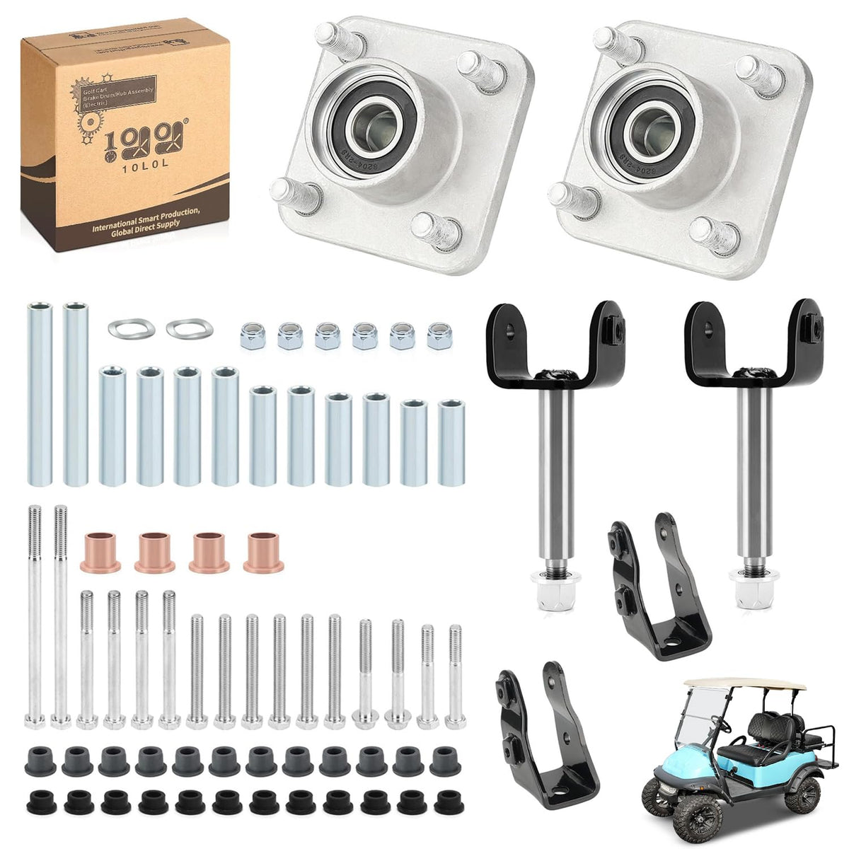 10L0L front end repair kit for Club Car Precedent and Tempo, durable rebuild components.