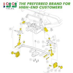 10L0L hub bearings with delta clevis for precise front axle fit.