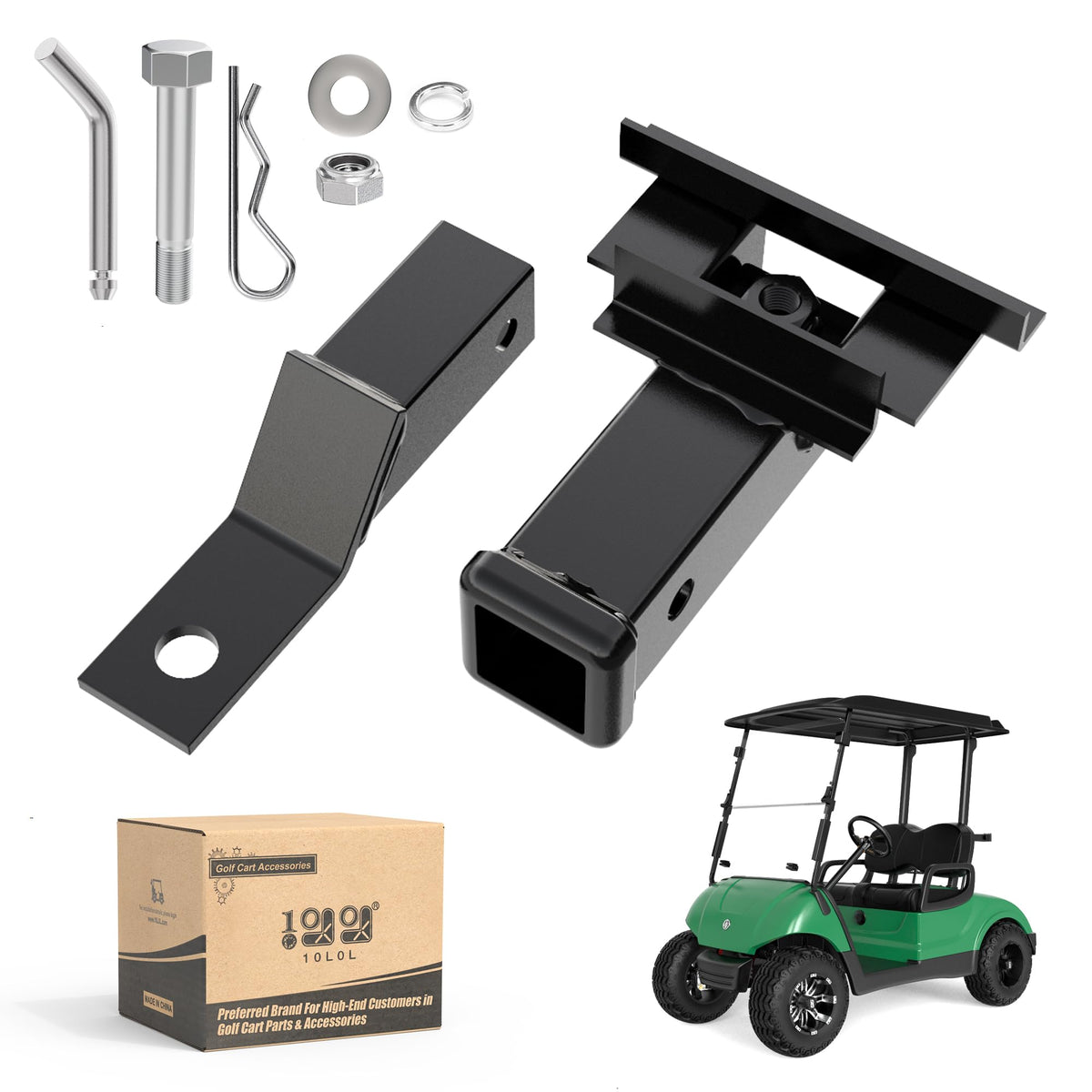 10L0L Deluxe hitch rear view for Yamaha Drive 2 shows towing possibility