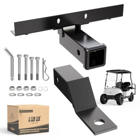 10l0l Deluxe golf cart hitch back-seat mount enables versatile towing for Yamaha G14
