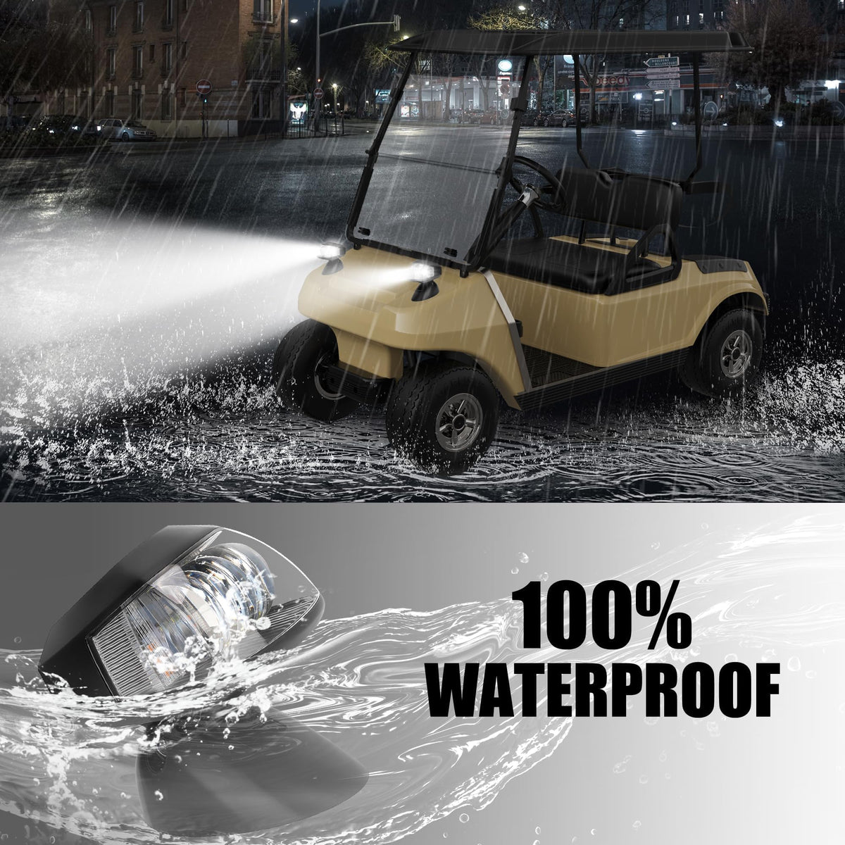 10L0L deluxe headlight kit for Club Car Precedent enhances nighttime safety.